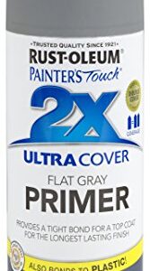 Rust-Oleum 249127 Painter's Touch 2X Ultra Cover, 12 Oz, Flat Black & 249088 Painter's Touch 2X Ultra Cover, 12 Fl Oz (Pack of 1), Flat Gray Primer, 12 Ounce