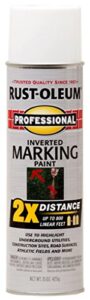 rust-oleum 266593-6pk professional 2x distance marking spray paint, 15 oz, white, 6 pack