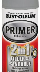 Rust-Oleum 260510 Automotive 2-in-1 Filler & Sandable Primer, 12 Ounce (Pack of 1), Gray & 249418 Automotive Sandable Primer Spray Paint, 12 Fl Oz (Pack of 1), Black