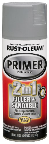 Rust-Oleum 260510 Automotive 2-in-1 Filler & Sandable Primer, 12 Ounce (Pack of 1), Gray & 249418 Automotive Sandable Primer Spray Paint, 12 Fl Oz (Pack of 1), Black