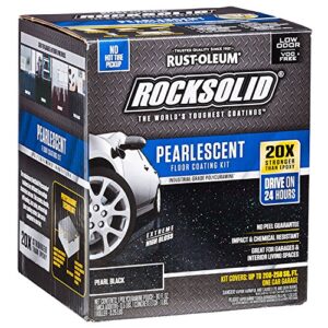 rust-oleum 306337 rocksolid pearlescent floor coating pearl black 1 car garage kit