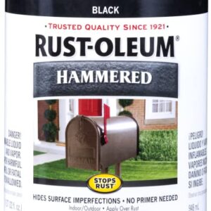 Rust-Oleum 7215502-2PK Stops Rust Hammered Finish Paint, Quart, Black, 2 Pack
