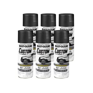 rust-oleum 323354-6pk automotive custom lacquer spray paint, 11 oz, metallic black stainless steel, 6 pack