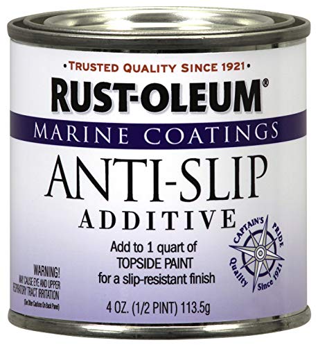 Rust-Oleum 206999 Marine Topside Paint, Gloss White, 1-Quart & 207009 Marine Anti-Slip Additive 1/2-Pint, 4 Ounce (Pack of 1), Clear, 11 Fl Oz