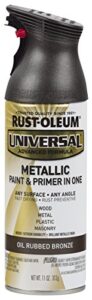 rust-oleum 249131-2pk universal all surface metallic spray paint, 11 oz, oil rubbed bronze, 2 pack