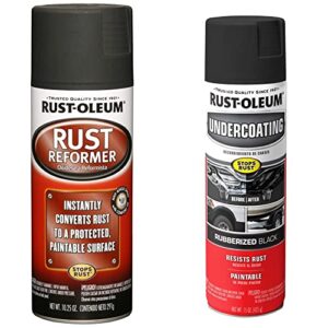 rust-oleum 248658 rust reformer spray, 10.25 oz, black & 248657 rubberized undercoating spray, 15 oz, black