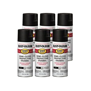 Rust-Oleum 7798830-6PK Stops Rust Spray Paint, 12 Oz, Semi-Gloss Black, 6 Pack & 7769830 Stops Rust Spray Paint, 12-Ounce, Flat Rusty Metal Primer