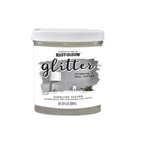 rust-oleum 360219 glitter interior wall paint, 28 fl oz (pack of 1), sterling silver, 12