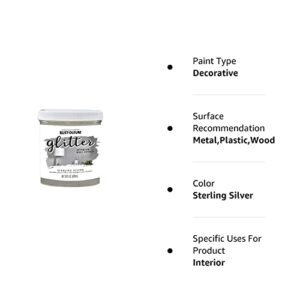 Rust-Oleum 360219 Glitter Interior Wall Paint, 28 Fl Oz (Pack of 1), Sterling Silver, 12