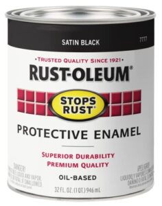 rust-oleum 7777502 protective enamel paint stops rust, 32-ounce, black satin finish