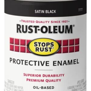 Rust-Oleum 7777502 Protective Enamel Paint Stops Rust, 32-Ounce, Black Satin Finish