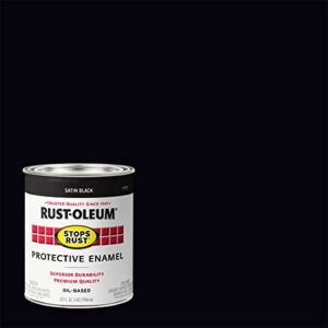 Rust-Oleum 7777502 Protective Enamel Paint Stops Rust, 32-Ounce, Black Satin Finish