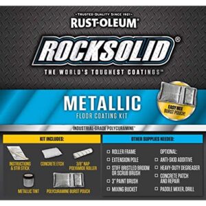 Rust-Oleum 299743 Rocksolid Metallic Garage Floor Coating, 2 Count (Pack of 1), Gunmetal