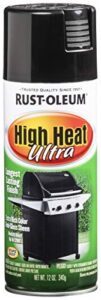 rust-oleum 241169-2pk high heat ultra spray paint, 12 oz, black, 2 pack