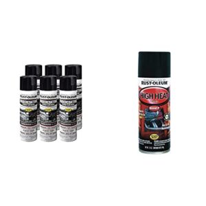 rust-oleum 248656 professional grade undercoating spray, 15 ounce (pack of 6), black, 90 ounce & 248903 12-ounce 2000 degree, flat black automotive high heat spray paint, 12 ounce (pack of 1)