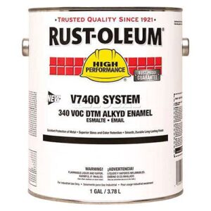 rust-oleum v7400 series <340 voc dtm alkyd enamel, safety green gallon can – lot of 2