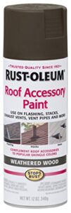 rust-oleum 285217 roof accessory spray paint, 12 oz, weathered wood/brown