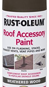 Rust-Oleum 285217 Roof Accessory Spray Paint, 12 oz, Weathered Wood/Brown