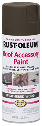 Rust-Oleum 285217 Roof Accessory Spray Paint, 12 oz, Weathered Wood/Brown