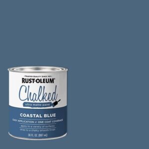 rust-oleum chalked ultra matte coastal blue water-based chalk paint 30 oz.