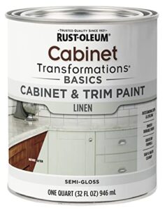 rust-oleum 372008 transformations basics cabinet & trim paint, quart, linen