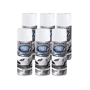 rust-oleum 339069-6pk automotive peel spray coating, 6 pack, gloss white, 6 pack