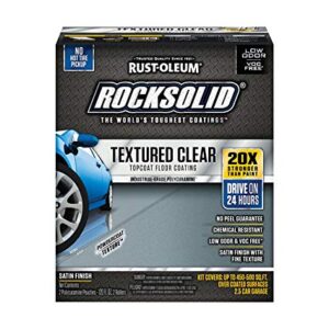 RUST-OLEUM 317382 120 oz Clear Rock-Solid Floors Polycuramine Textured Top Coat, 60 Fl Oz (Pack of 1)