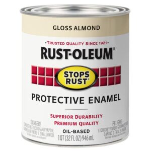 rust-oleum stops rust gloss almond oil-based industrial enamel paint quart, 1 qt