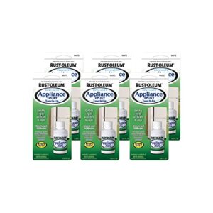 rust-oleum 203000-6pk specialty appliance touch-up paint, 0.6 oz, white, 6 pack