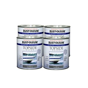 rust-oleum 207005-4pk marine topside paint, 4 pack, battleship gray