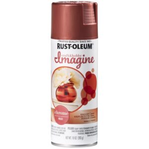 rust-oleum imagine craft & hobby colored chrome spray paint chrome red, 10 oz.