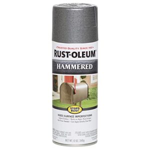 12 oz rust-oleum brands 7214830 gray stops rust hammered spray paint pack of 6