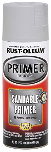 Rust-Oleum 252472 Automotive Sandable Primer Spray Paint, 12 oz, Light Gray