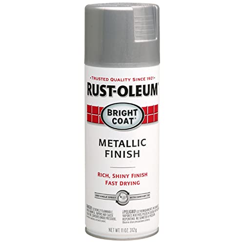 11 oz Rust-Oleum Brands 7715830 Aluminum Stops Rust Bright Coat Spray, Metallic Finish Pack of 6