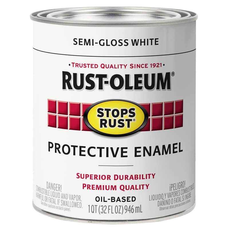 Rust-Oleum Stops Rust Semi-Gloss White Oil-based Industrial Enamel Paint Quart