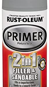 Rust-Oleum 249090-6 PK Painter's Touch 2X Ultra Cover, 6 Pack, Gloss White & 260510 Automotive 2-in-1 Filler & Sandable Primer, 12 Ounce (Pack of 1), Gray