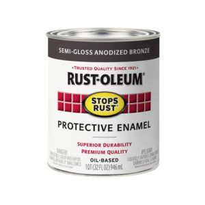 rust-oleum stops rust anodized bronze oil-based industrial enamel paint quart
