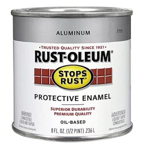 rust-oleum 7715730 protective enamel 1/2 pint oil base paint, aluminum