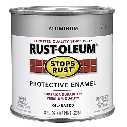 Rust-Oleum 7715730 Protective Enamel 1/2 Pint Oil Base Paint, Aluminum