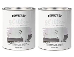rust-oleum 323860 glitter interior wall paint iridescent clear 32oz 2pk