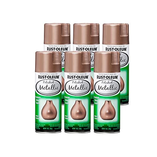 Rust-Oleum Polished Metallic Rose Gold Spray Paint, 10 oz, 6 Pack