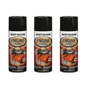 rust-oleum 248932-3pk engine enamel spray paint, 12 oz, gloss black, 3 pack