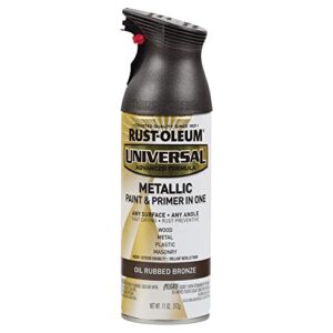 Rust-Oleum 249131 11 oz Universal All Surface Spray Paint, Oil Rubbed Bronze Metallic & 285093 Stops Rust Spray Paint, 12 Oz, Matte Clear
