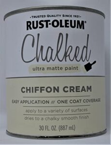 rust-oleum chalked ultra matte chiffon cream water-based chalk paint 30 oz.