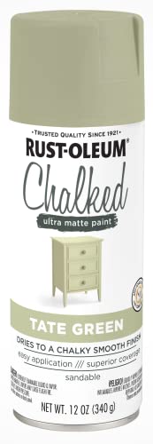 Rust-Oleum 374164 Chalked Ultra Matte Spray Paint, 12 oz, Tate Green