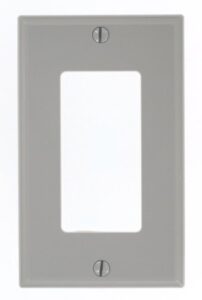 leviton 80401-ngy 1-gang decora/gfci device wallplate, standard size, thermoplastic nylon, device mount, 20 pack, gray