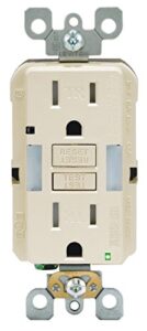 leviton gfnl1-t self-test smartlockpro slim gfci tamper-resistant receptacle with guidelight and led indicator, 15-amp, 3-pack, light almond