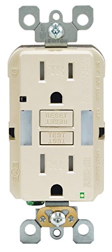 Leviton GFNL1-T Self-Test SmartlockPro Slim GFCI Tamper-Resistant Receptacle with Guidelight and LED Indicator, 15-Amp, 3-Pack, Light Almond