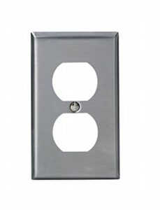 leviton 84003-40 4 pack 1-gang duplex device receptacle wallplate, stainless steel