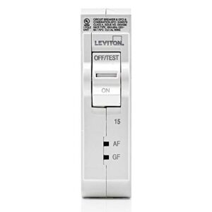 leviton lb115-df 15a 1-pole plug-on afci/gfci branch circuit breaker, hydraulic magnetic, 120 vac, white